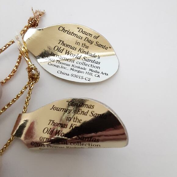 Thomas Kinkade Old World Santas Christmas Ornament Collection Set #1 Two Set - Picture 10 of 10